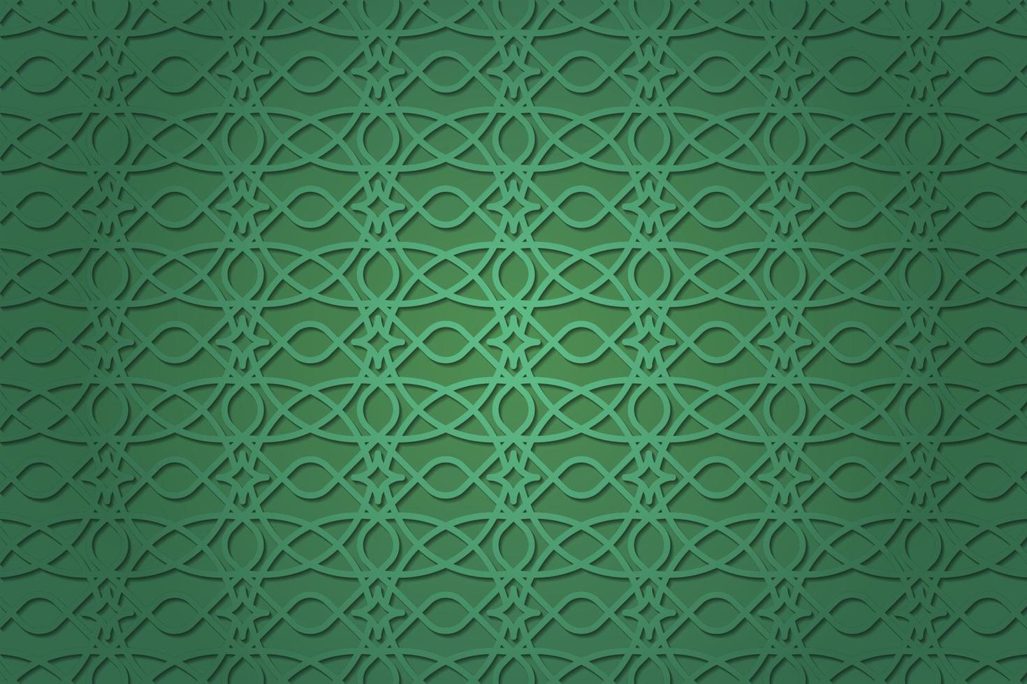 Arabic Islamic geometric pattern background with 3D view vector