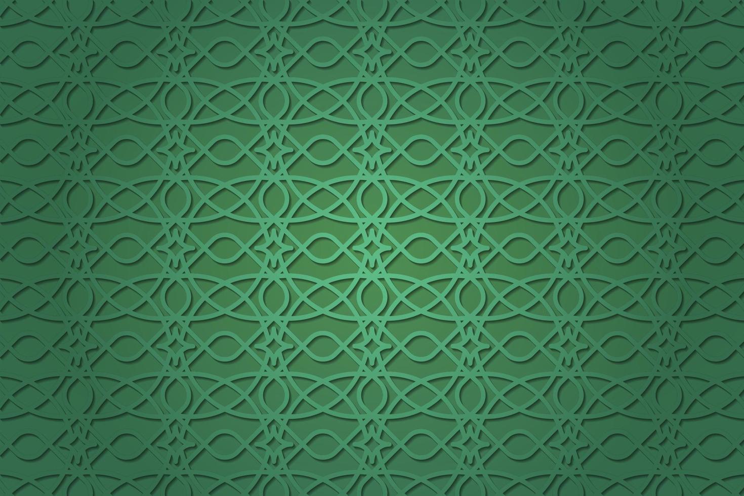 Arabic Islamic geometric pattern background with 3D view vector