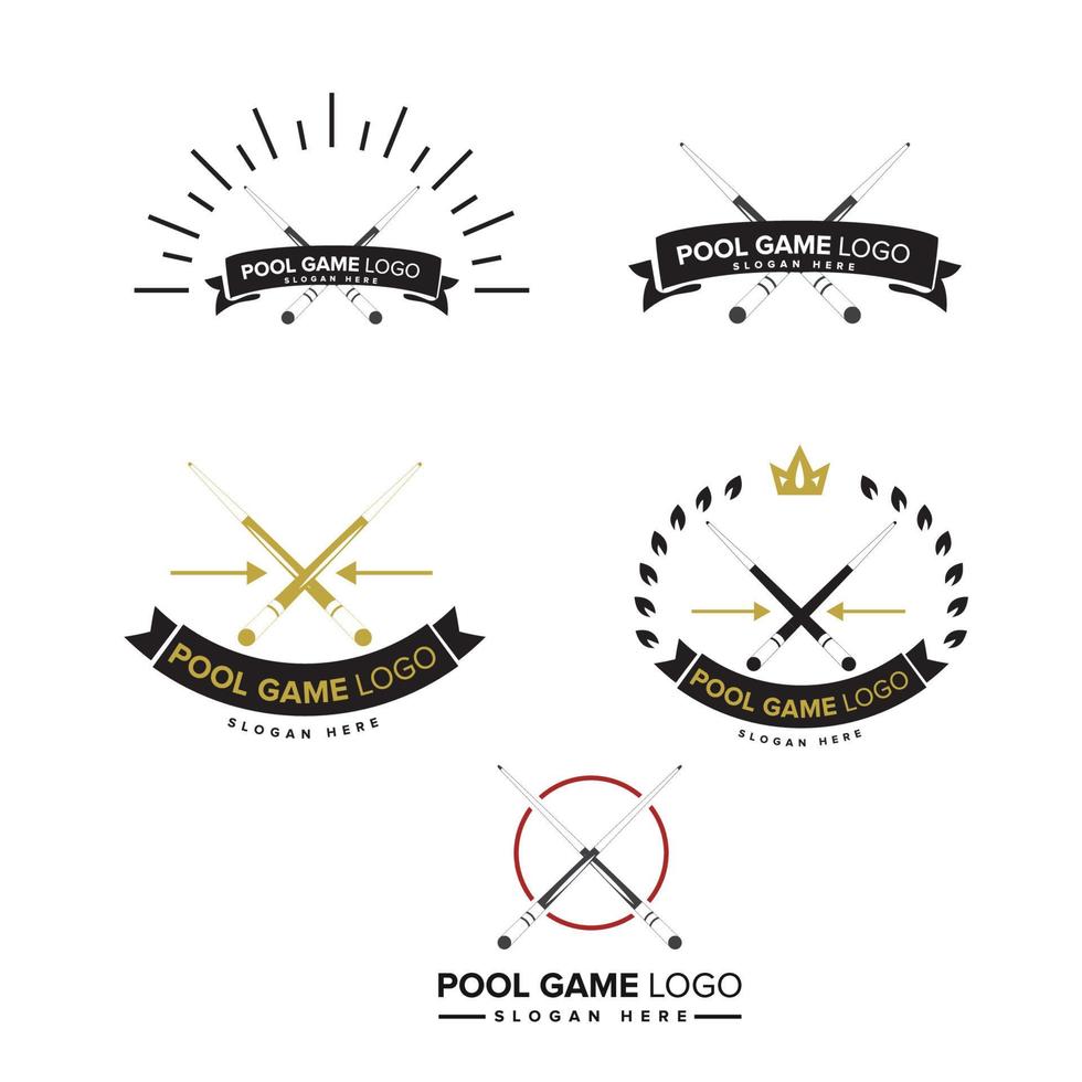 logo design. Pool games and tournaments with players, vector design and illustration