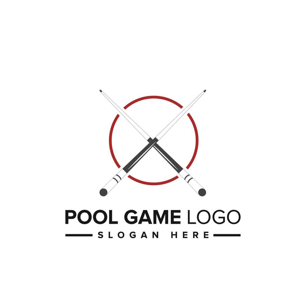 logo design. Pool games and tournaments with players, vector design and illustration