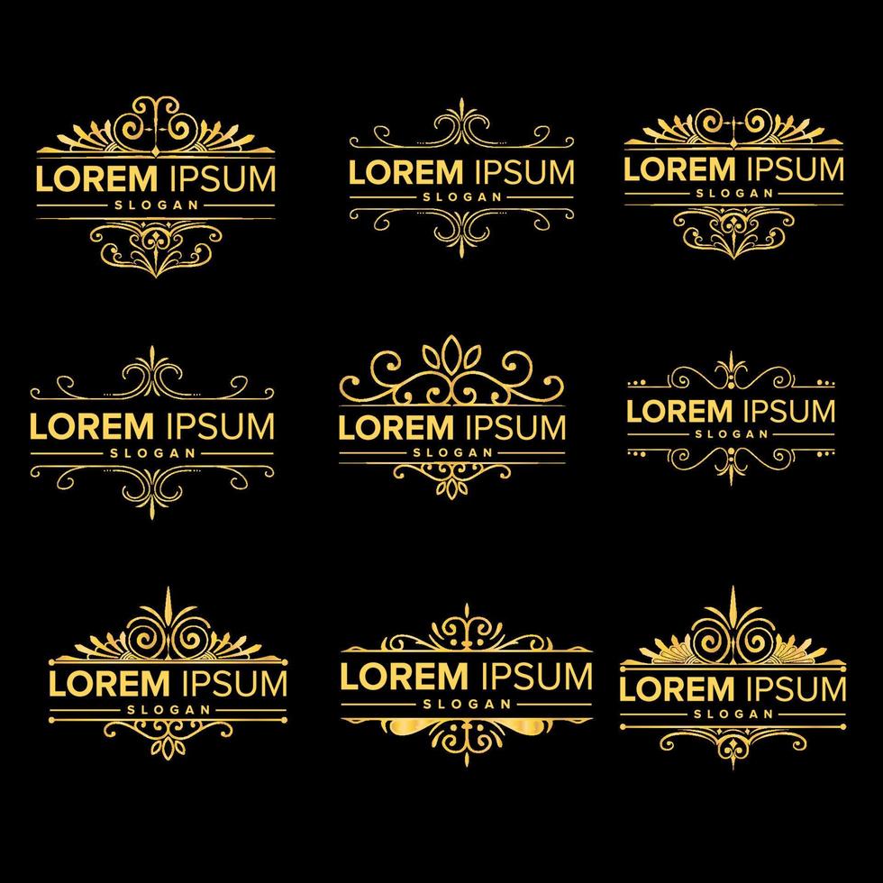 collection of vintage ornamental design elements Free Vector