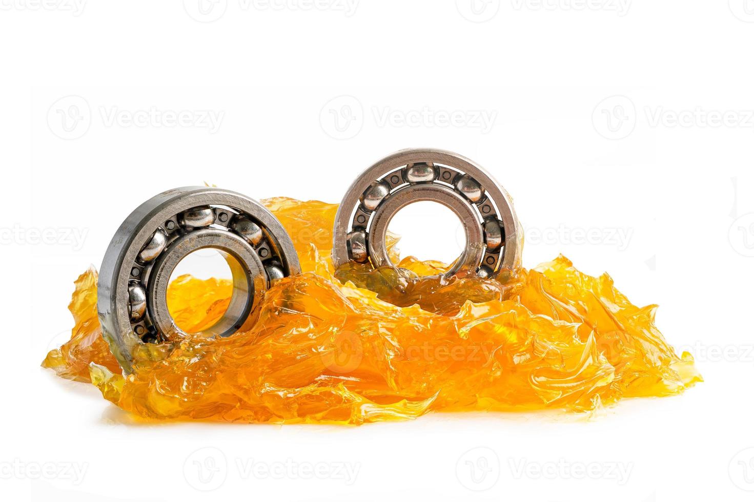 Ball bearing stainless with grease lithium machinery lubrication for automotive and industrial  isolated on white background. photo