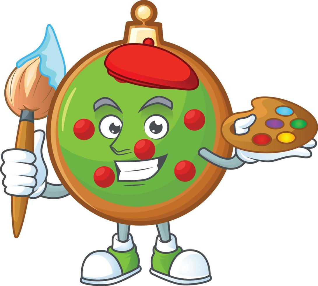 galletas de bola de navidad verde vector