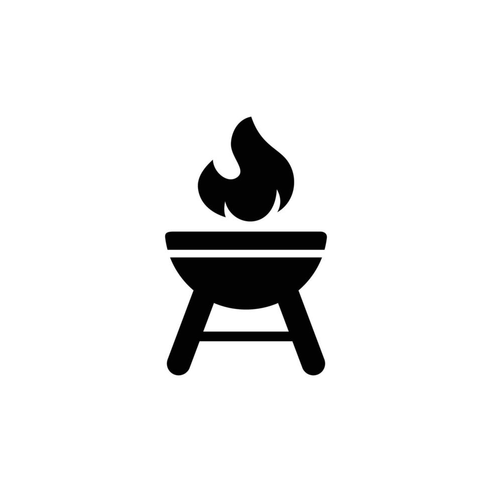 Ilustración de vector de icono plano simple parrilla