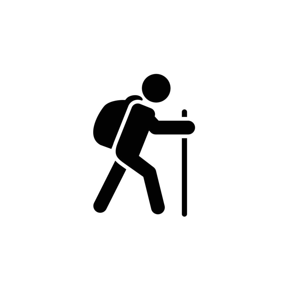 Hiking simple flat icon vector illustration