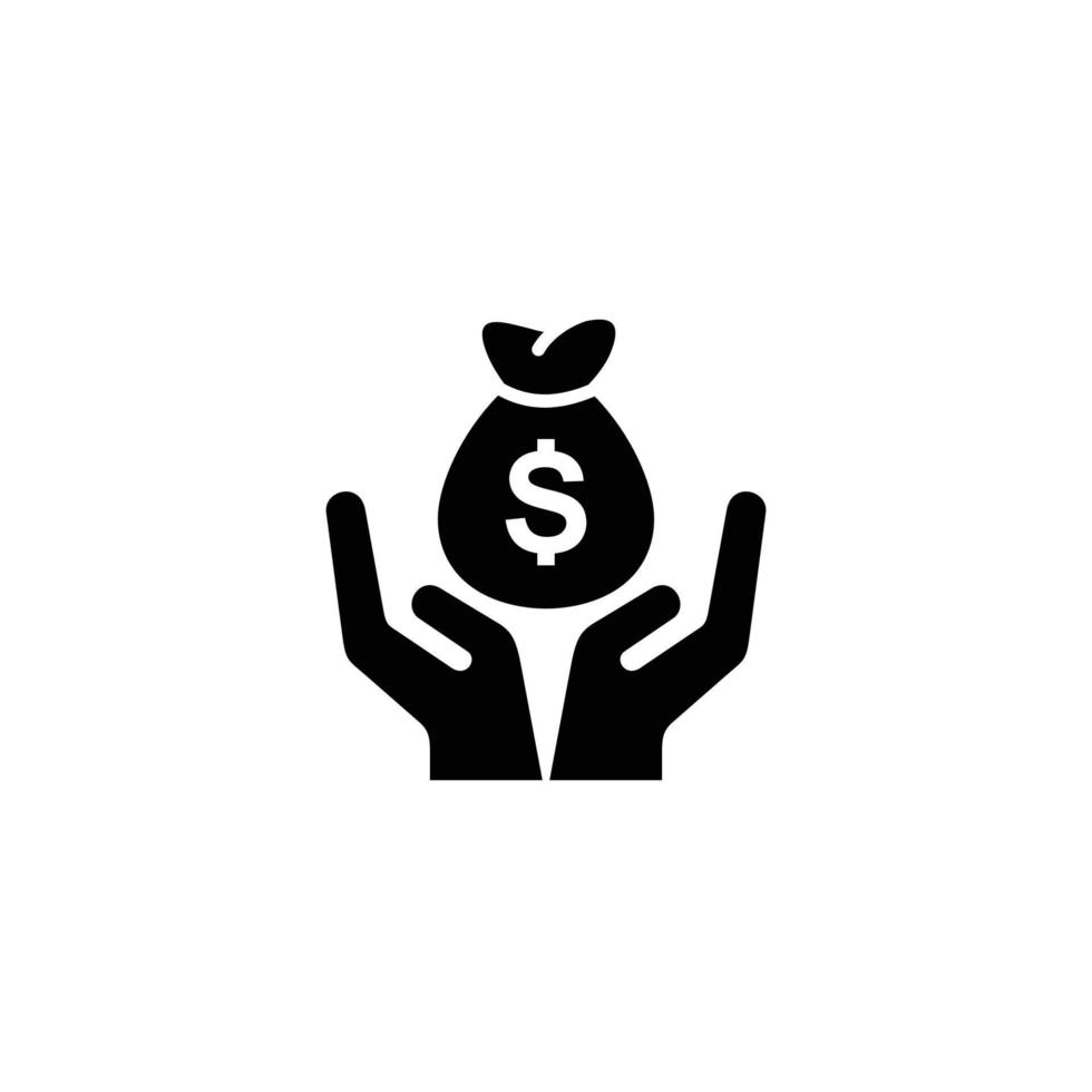 Hand holding money simple flat icon vector