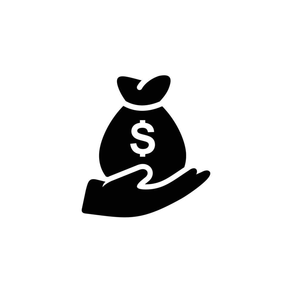 Hand holding money simple flat icon vector