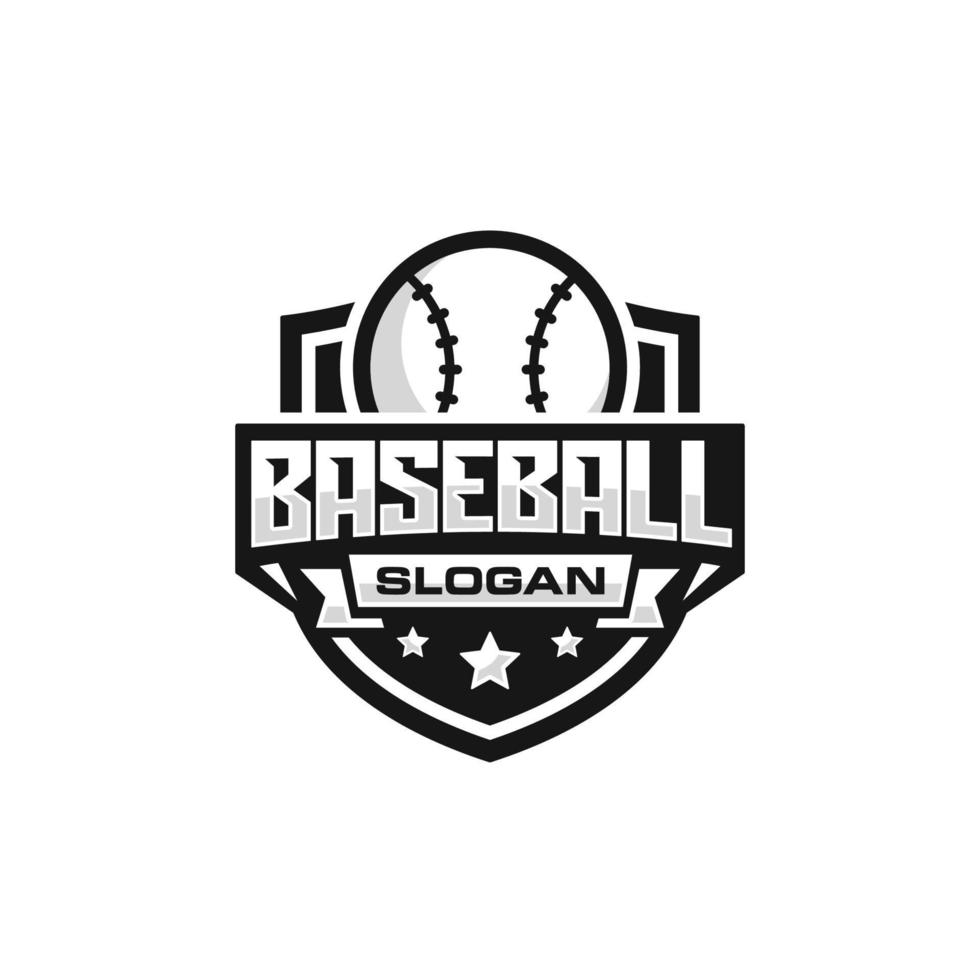 Ilustración de vector de diseño de logotipo de emblema de equipo de béisbol