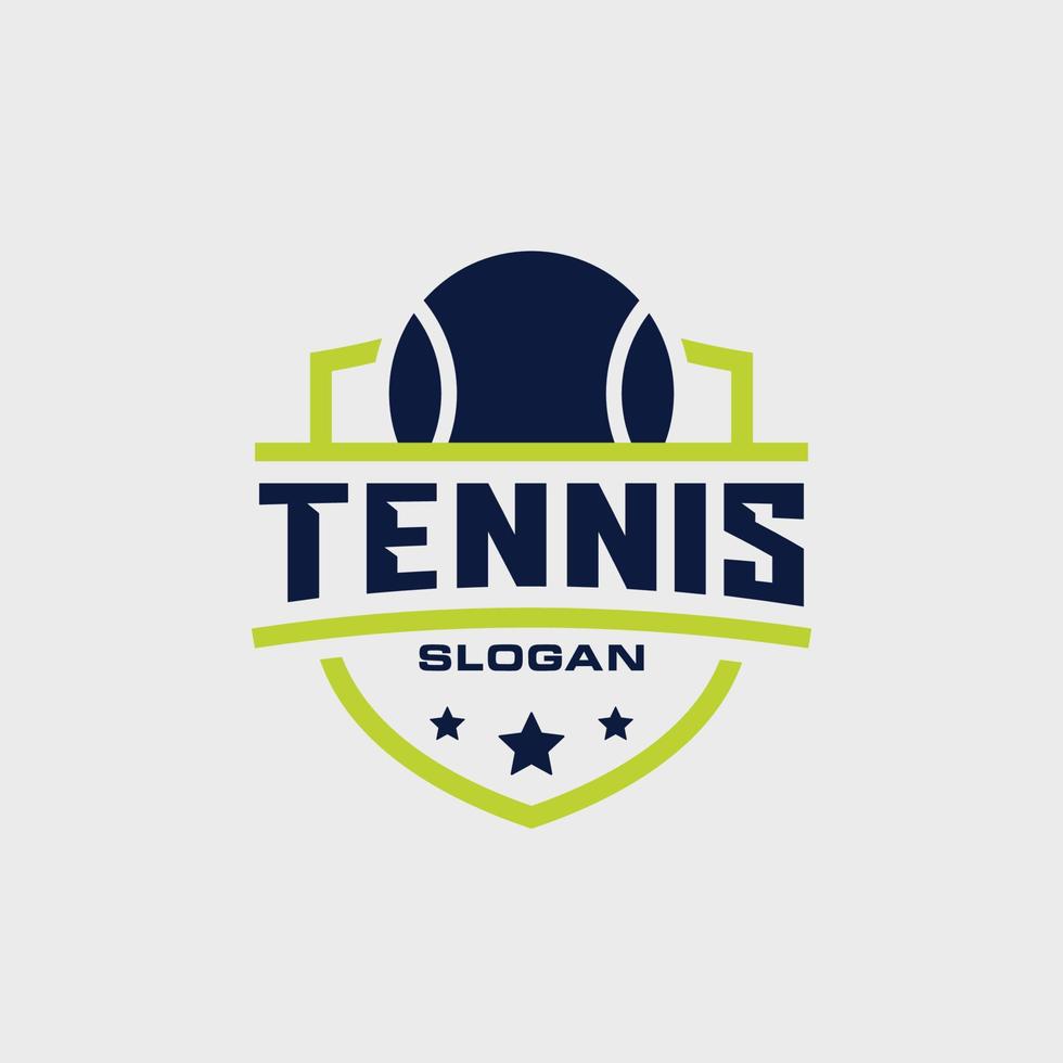 vector de diseño de logotipo de emblema de tenis