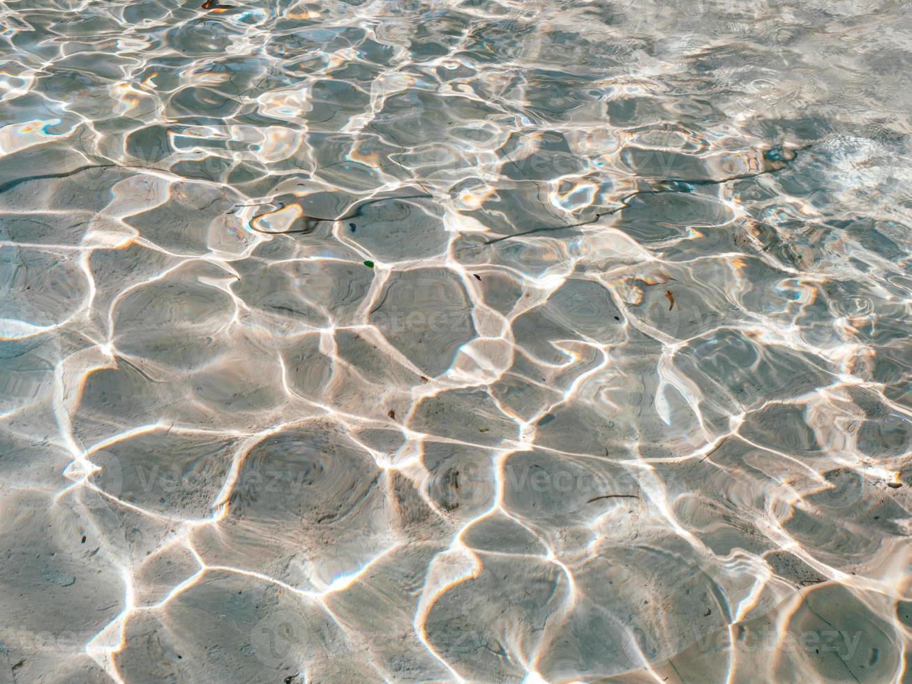 Abstract naural background with a pattern of a sunshine through the clear rippling water surface photo