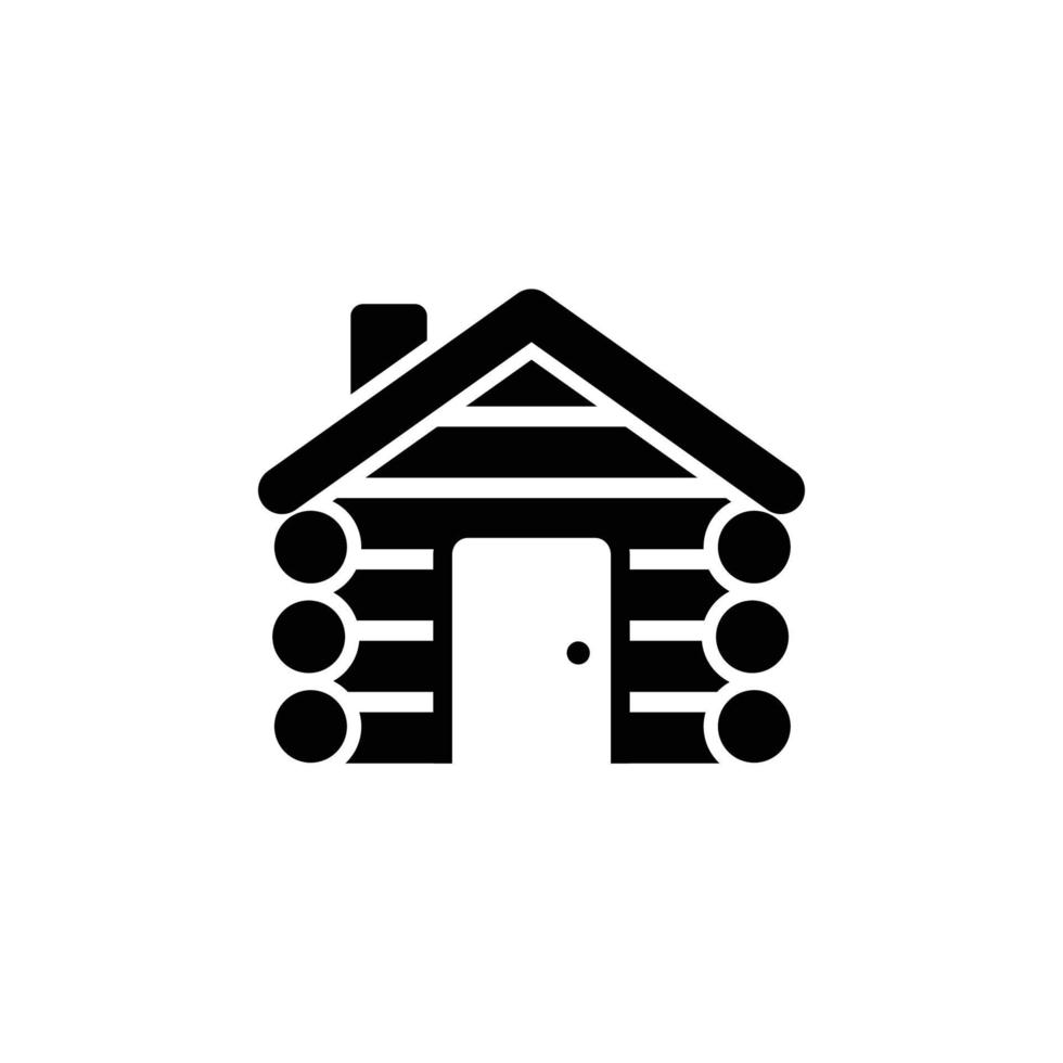 Cabin simple flat icon vector illustration