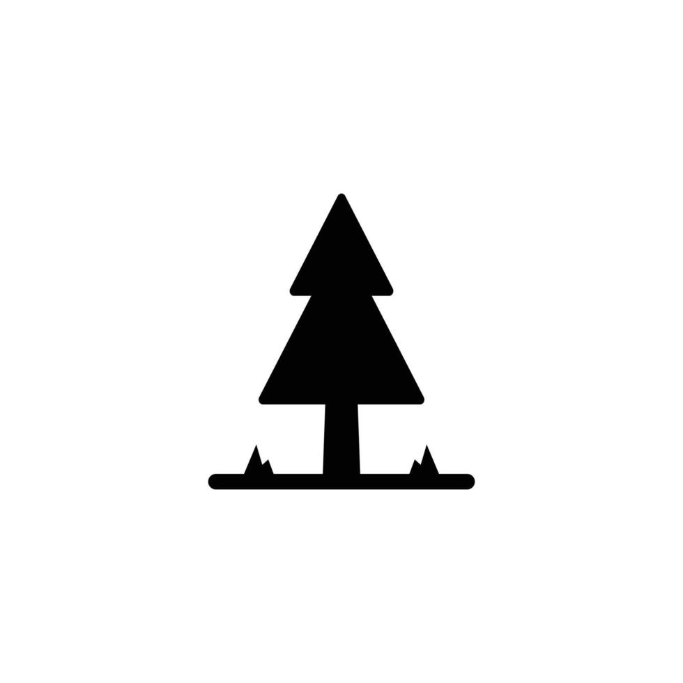 Ilustración de vector de icono plano simple de árbol de pino