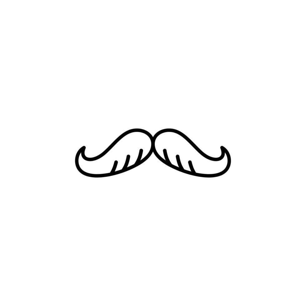 Mustache outline flat icon vector