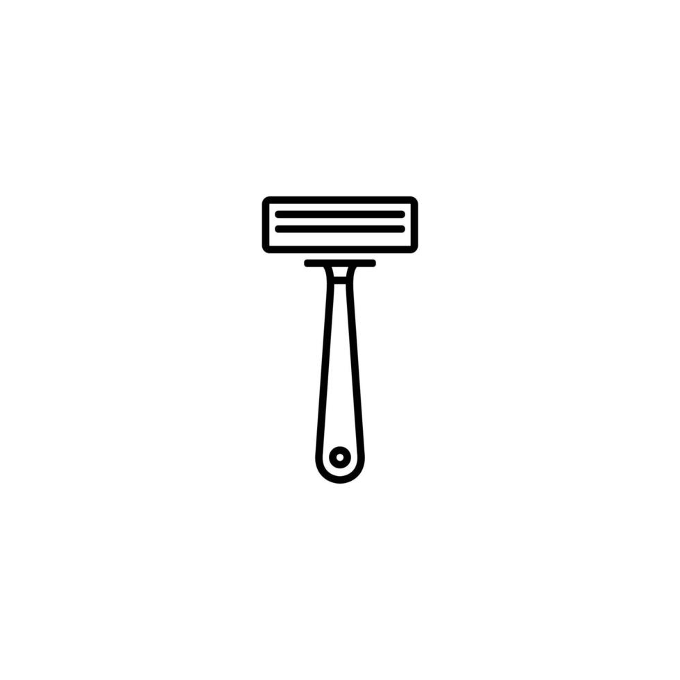 Barber safety razor outline flat icon vector