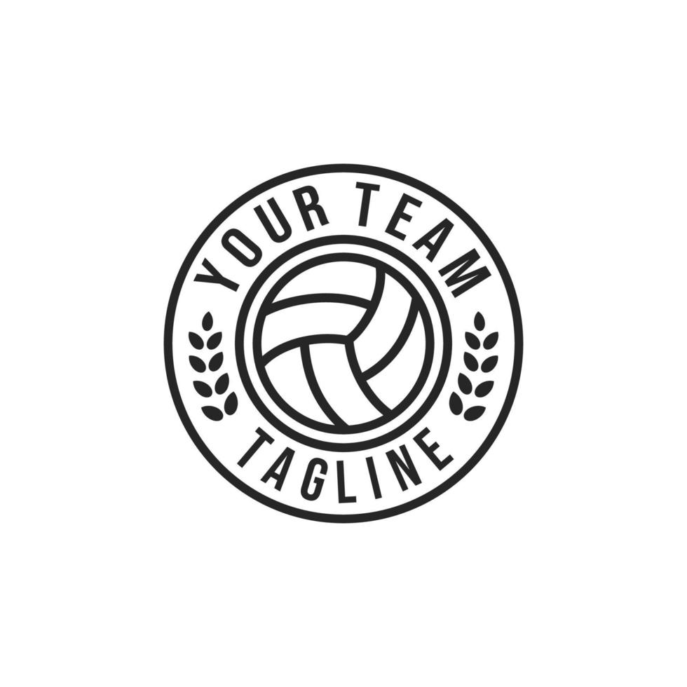 Ilustración de vector de diseño de logotipo de emblema de equipo de voleibol