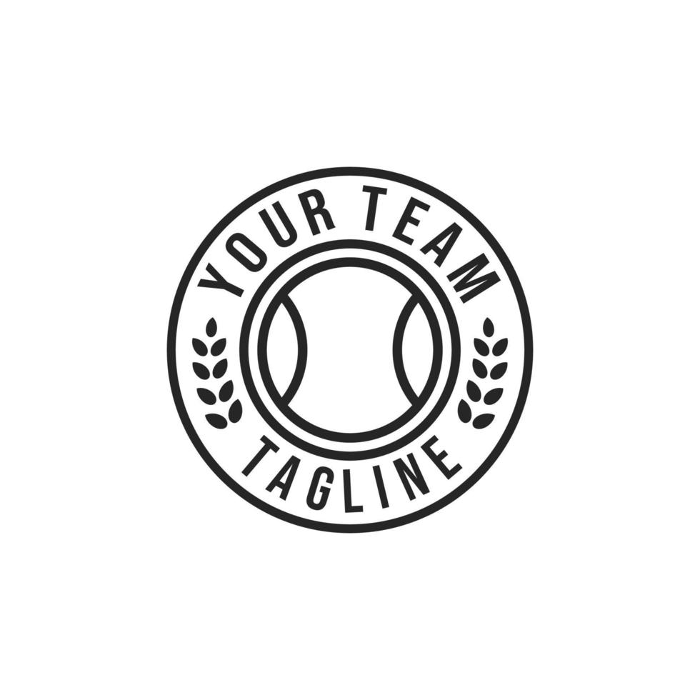 vector de diseño de logotipo de emblema de tenis