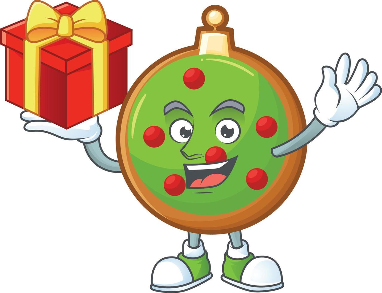 galletas de bola de navidad verde vector