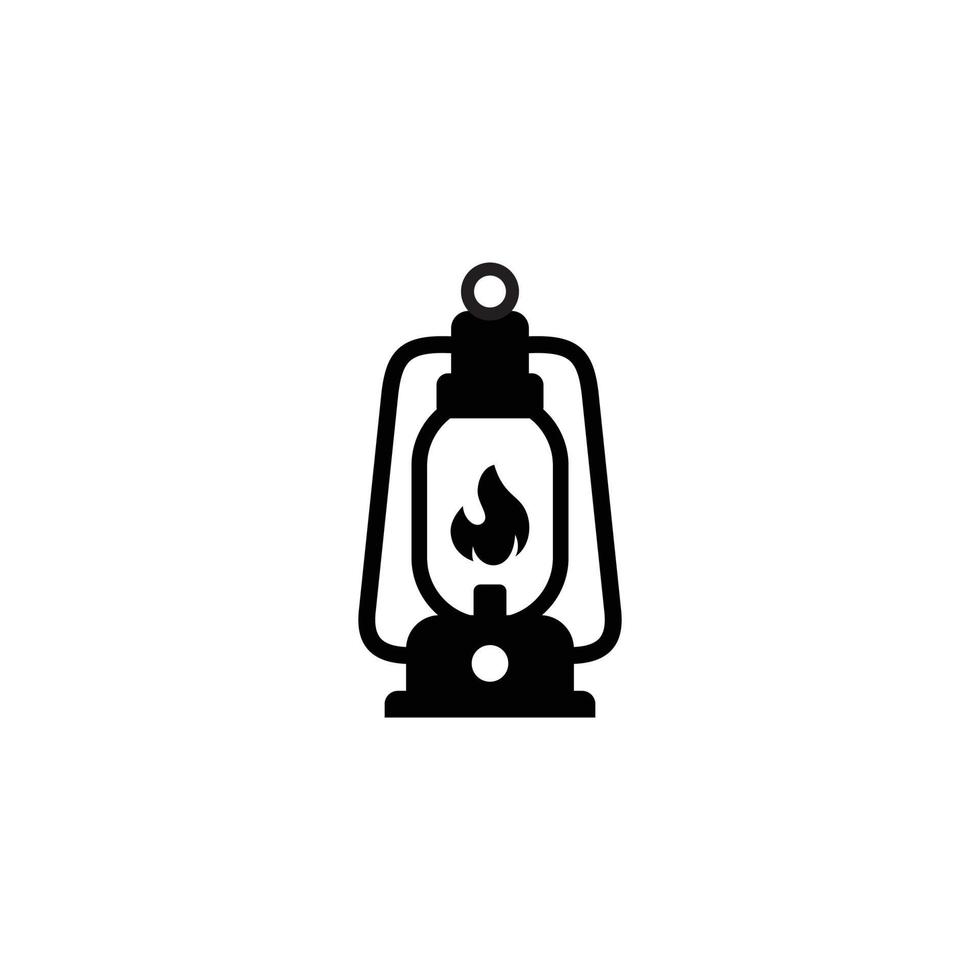 Camping lantern simple flat icon vector illustration