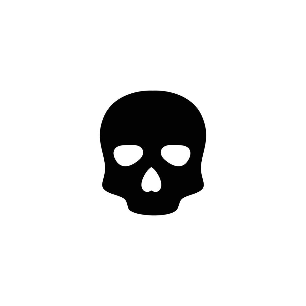 Ilustración de vector de icono plano simple cráneo