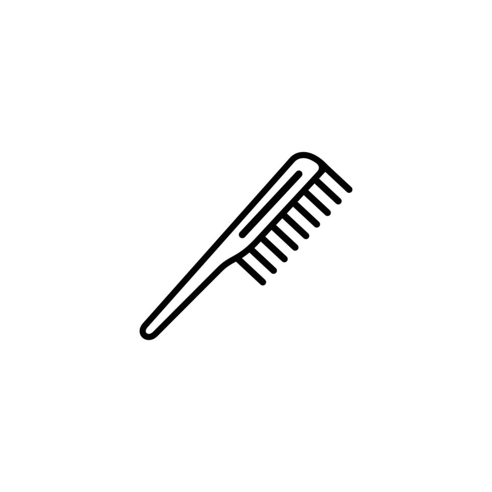 Barber comb outline flat icon vector