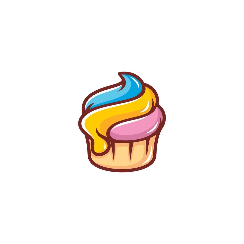 Ilustración de vector de diseño de icono de cupcake