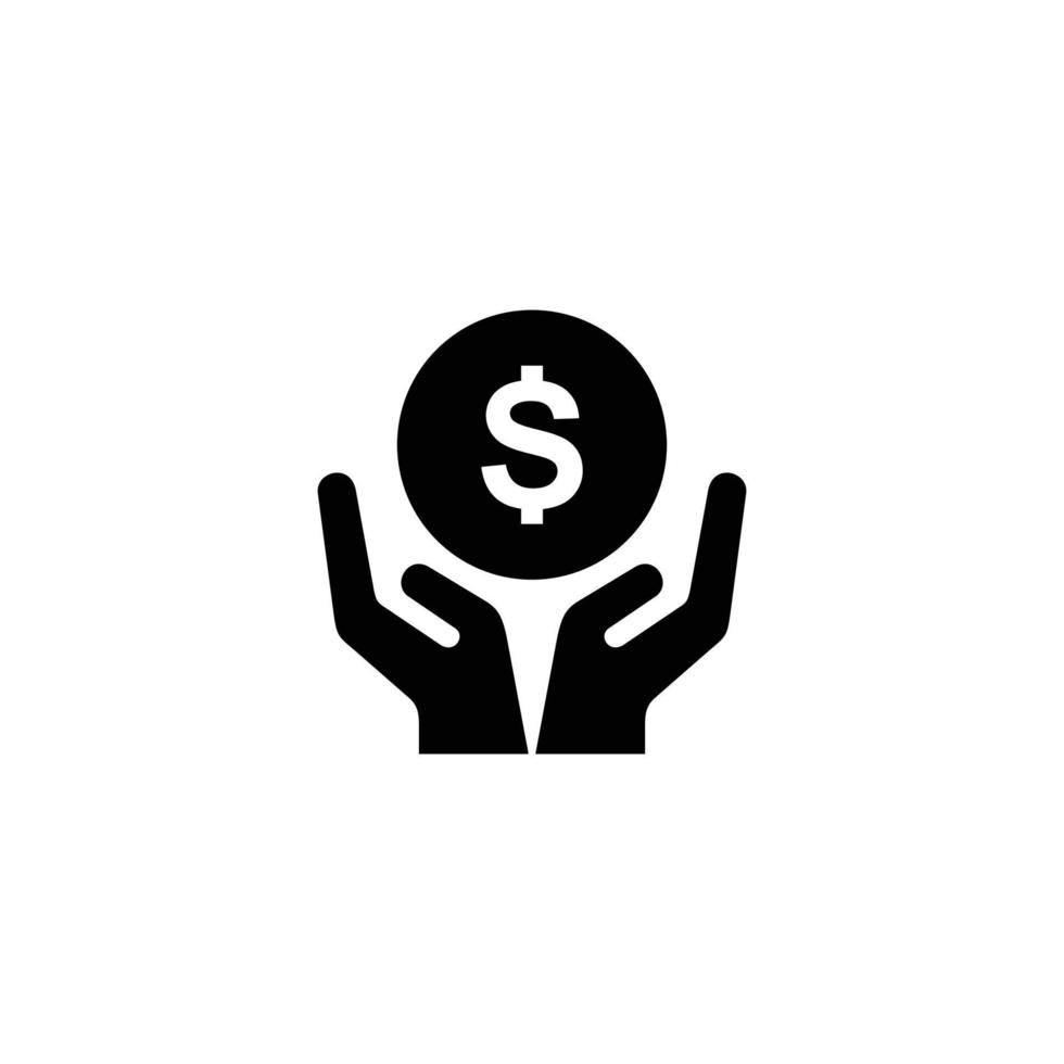 Hand holding money simple flat icon vector