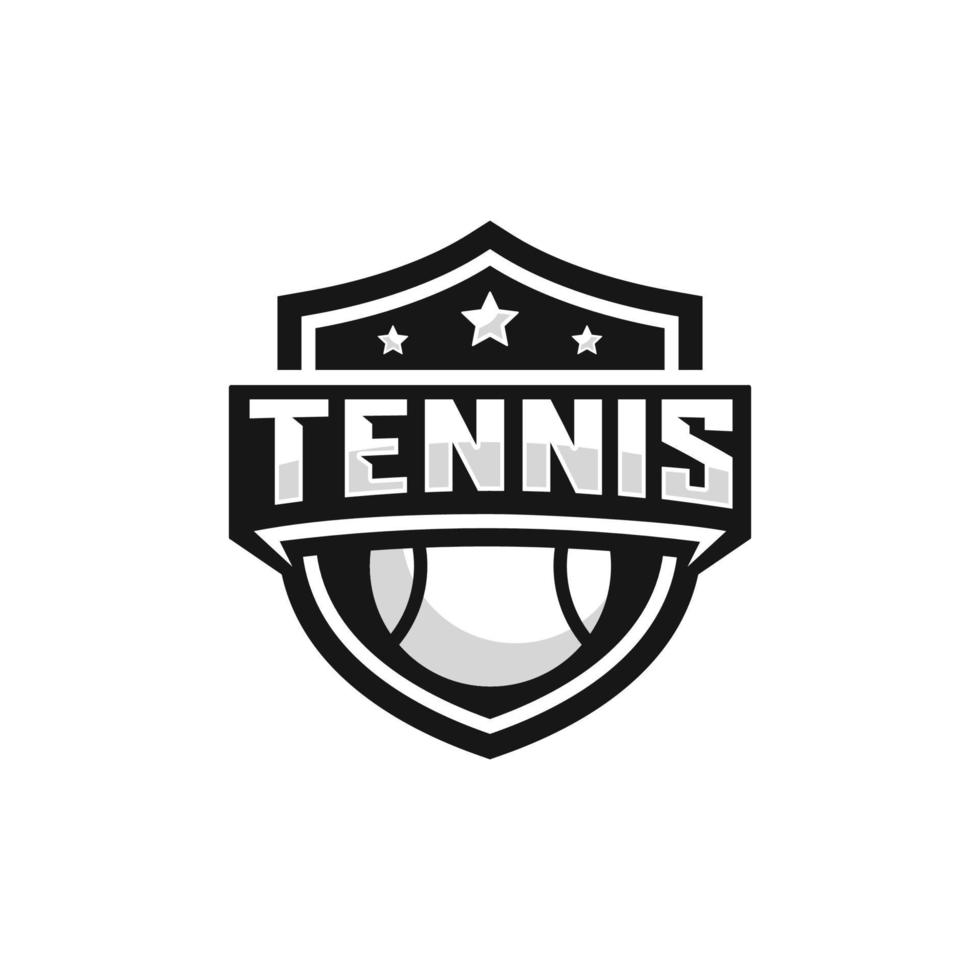 vector de diseño de logotipo de emblema de tenis