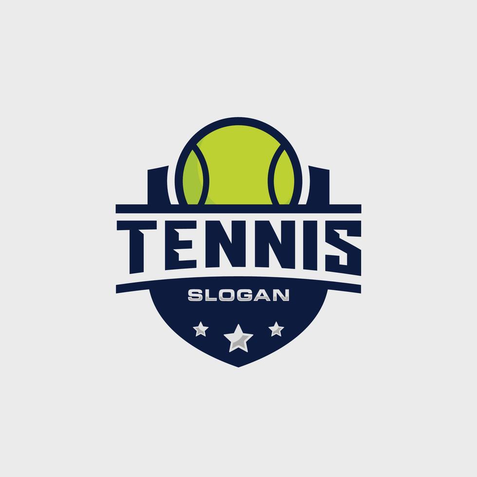 vector de diseño de logotipo de emblema de tenis