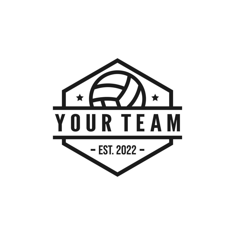 Volleyball team emblem logo design vector illustration