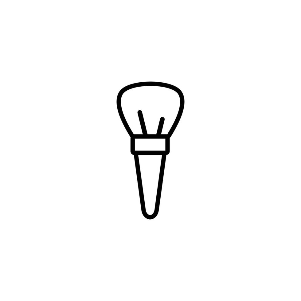 Cosmetic brush outline flat icon vector