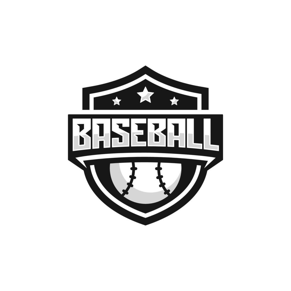 Ilustración de vector de diseño de logotipo de emblema de equipo de béisbol