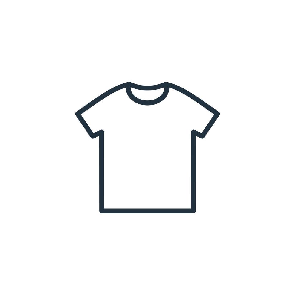 icono de línea de camiseta aislado sobre fondo blanco. se puede usar para temas como ropa y estilo. vector