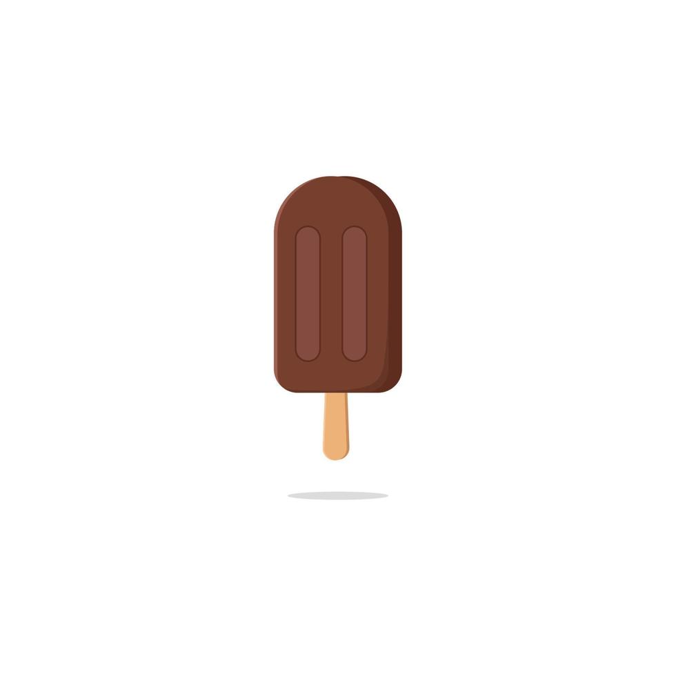 helado de chocolate frío y dulce diseño plano aislado fondo blanco vector