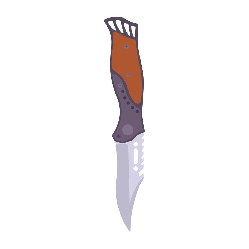 Survival Knife Flat Illustration. Clean Icon Design Element on Isolated White Background vector