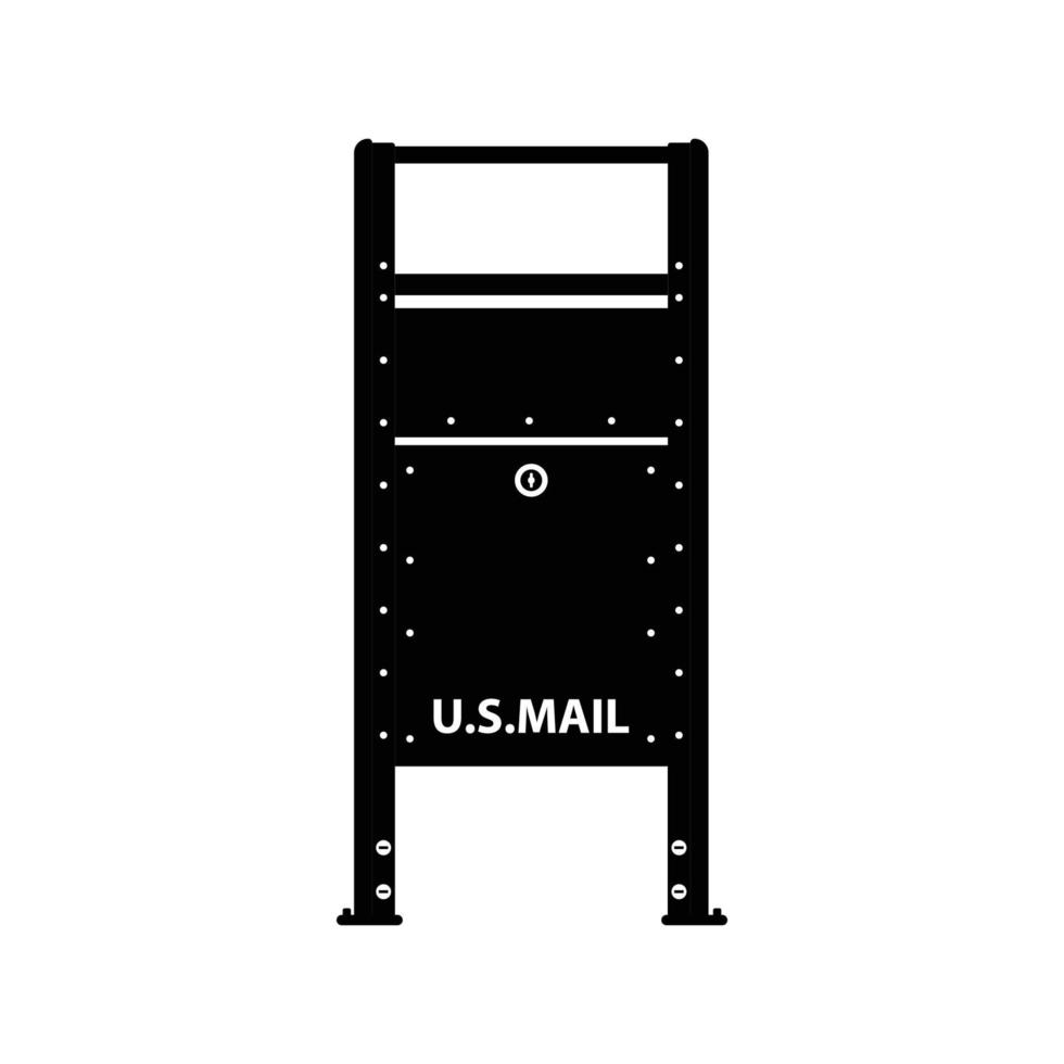 Mailbox Silhouette. Black and White Icon Design Element on Isolated White Background vector