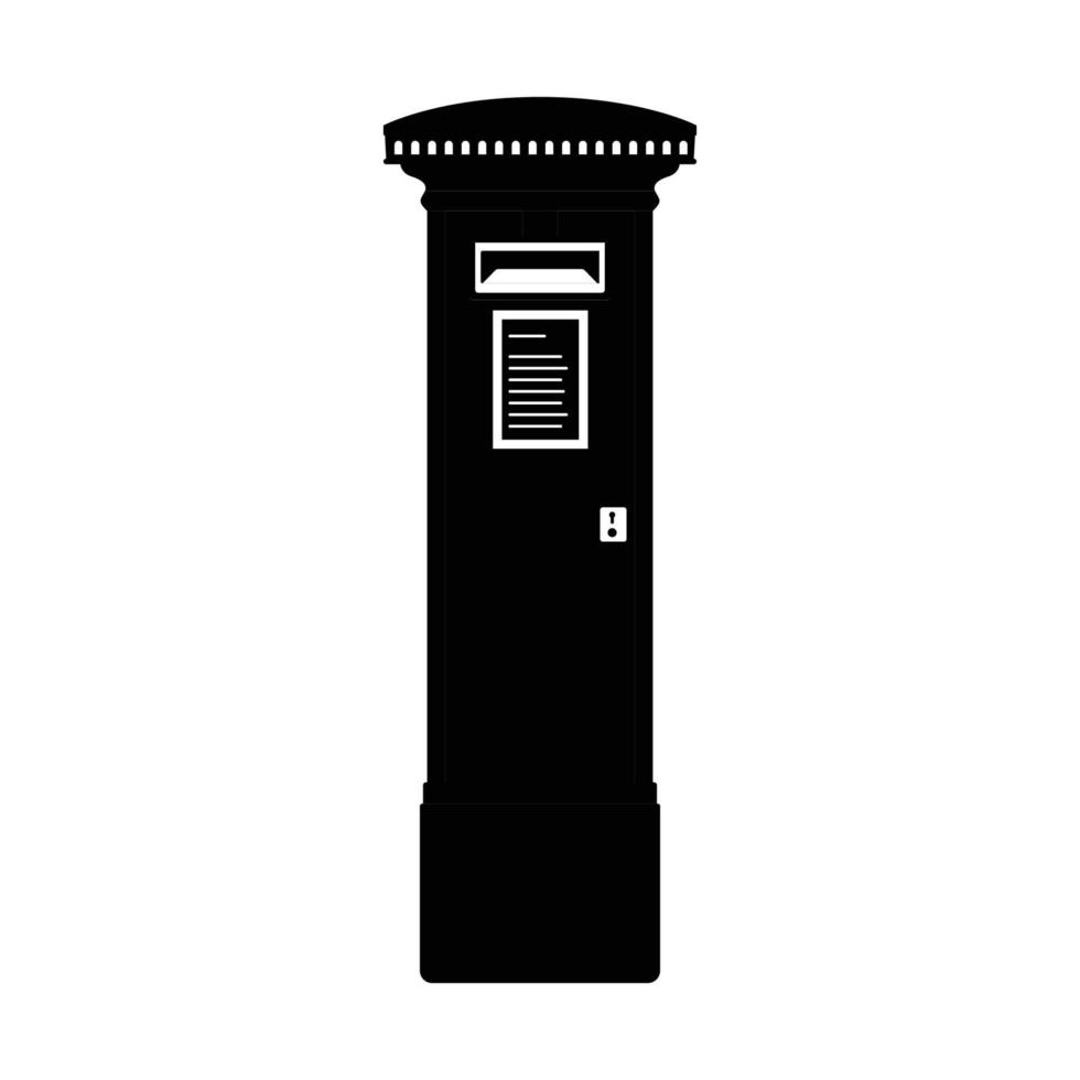 Mailbox Silhouette. Black and White Icon Design Element on Isolated White Background vector