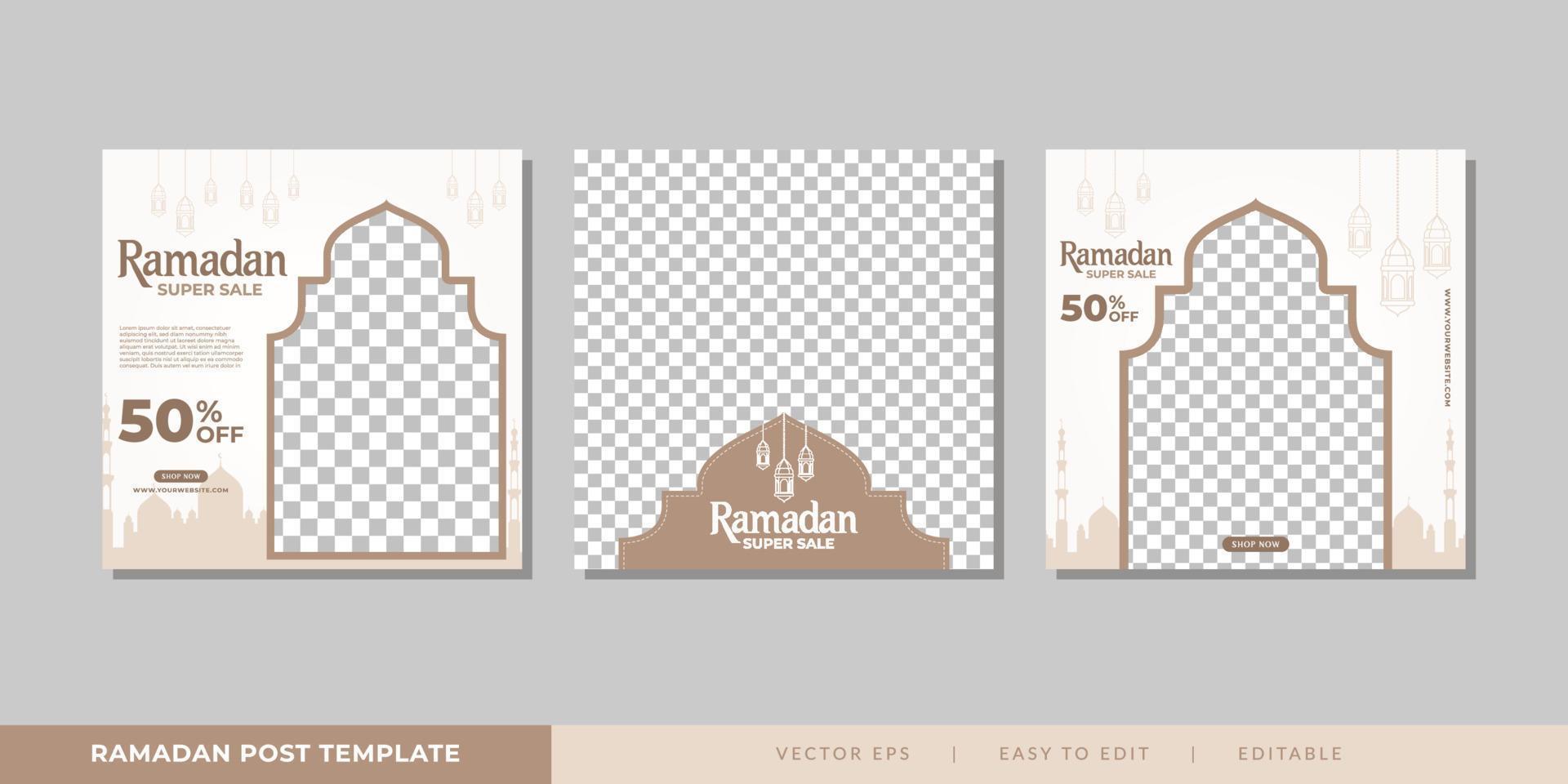 Ramadan Sale Social Media Post Template vector