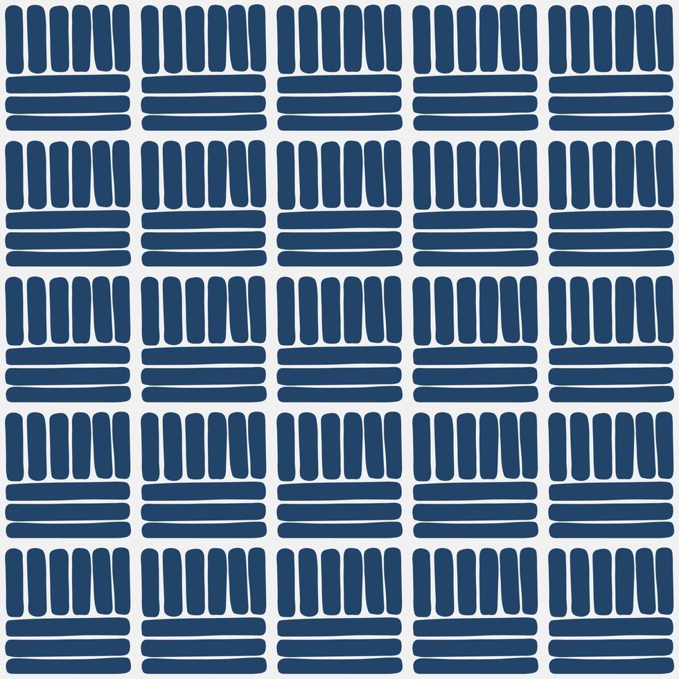 Blue and white japanese folk square pattern vector