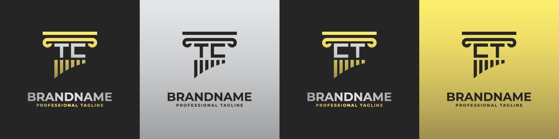 Letter CT or TC Lawyer Logo, suitable for any business related to lawyer with CT or TC initials. vector