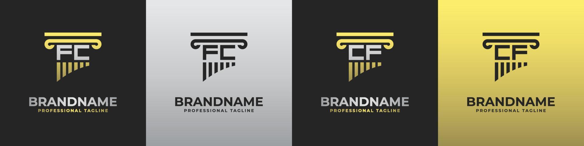 Letter CF or FC Lawyer Logo, suitable for any business related to lawyer with CF or FC initials. vector