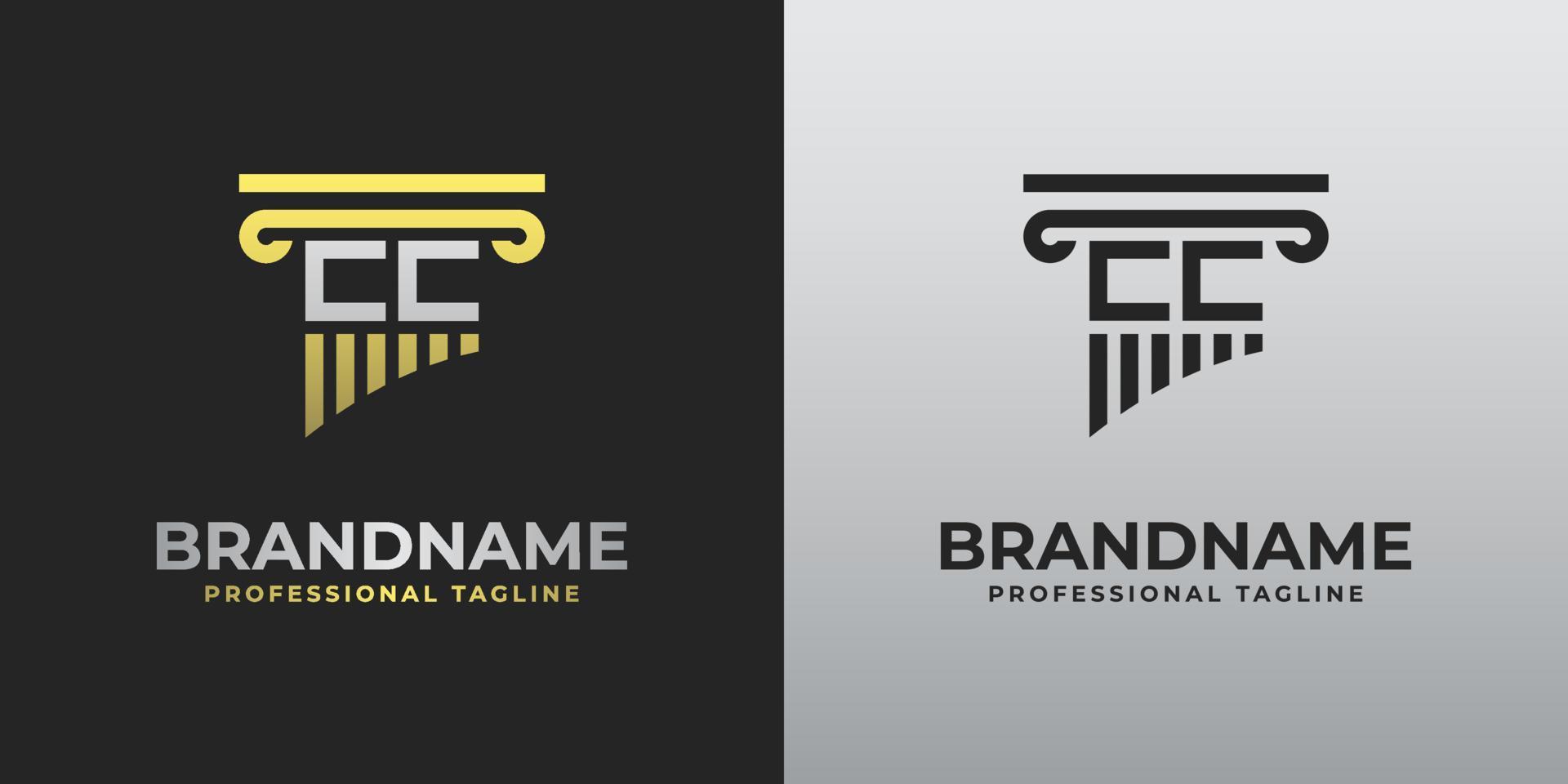 Letter C or CC Lawyer Logo, suitable for any business related to lawyer with C or CC initials. vector