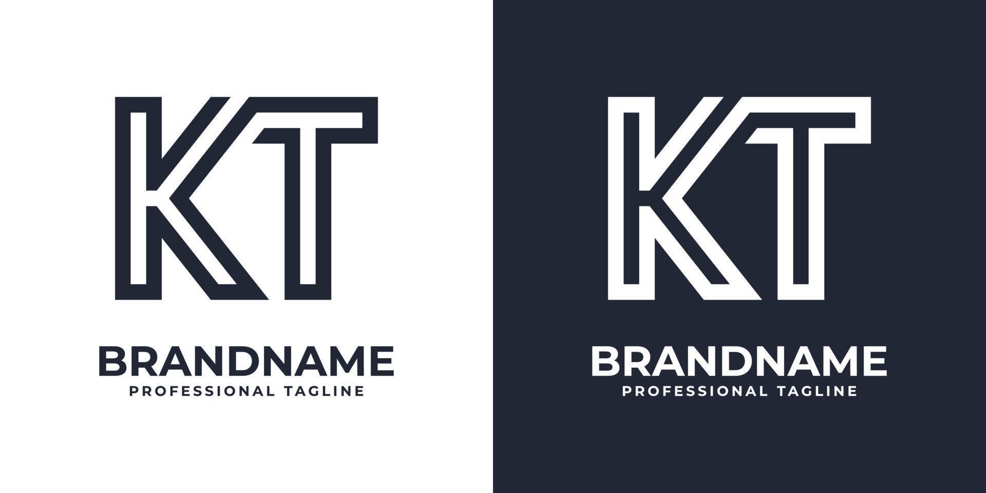 Simple KT Monogram Logo, suitable for any business with KT or TK initial. vector