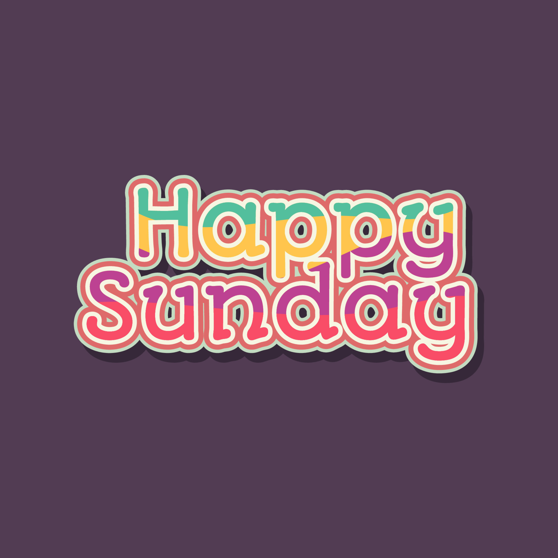 Happy Sunday Colorful Sticker 18939063 Vector Art at Vecteezy