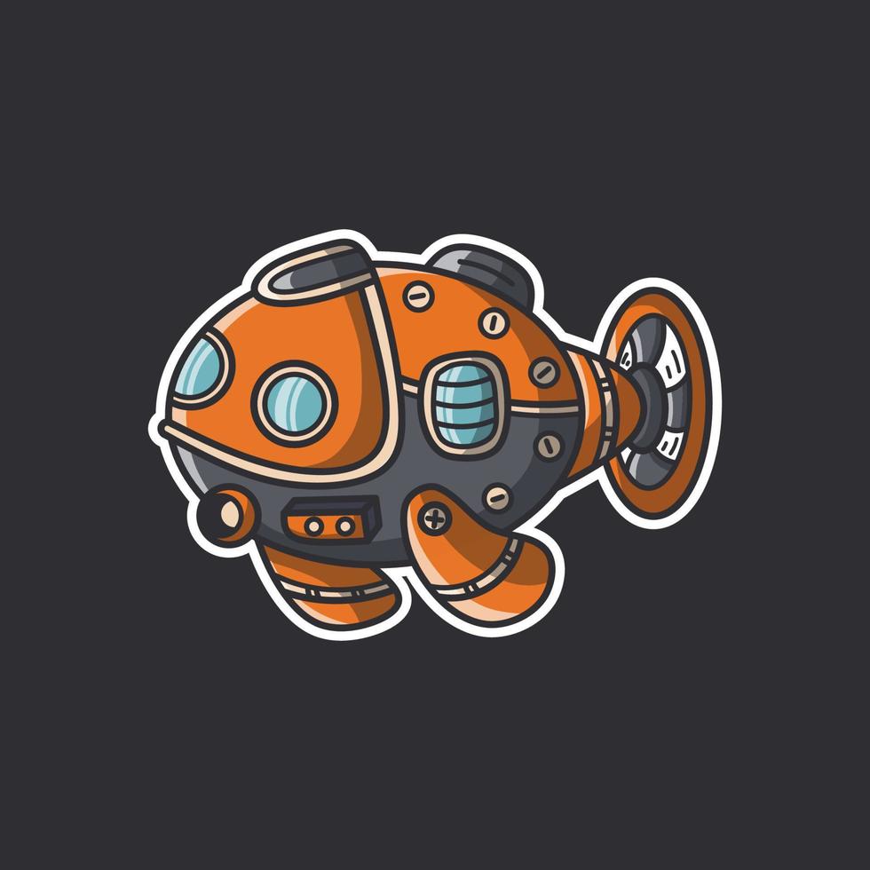 fish submarine vector art design