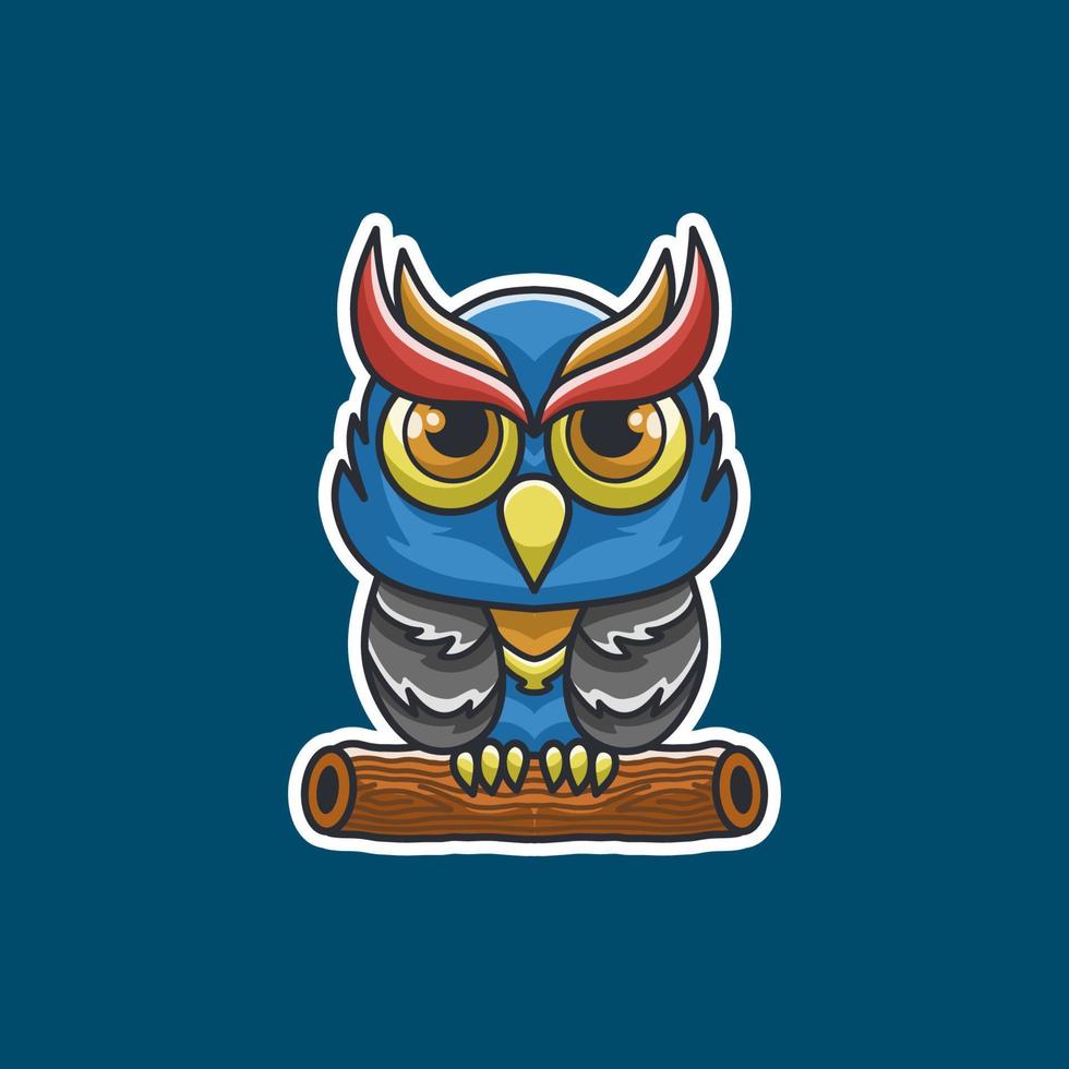 Owl logo mascot sticker vector