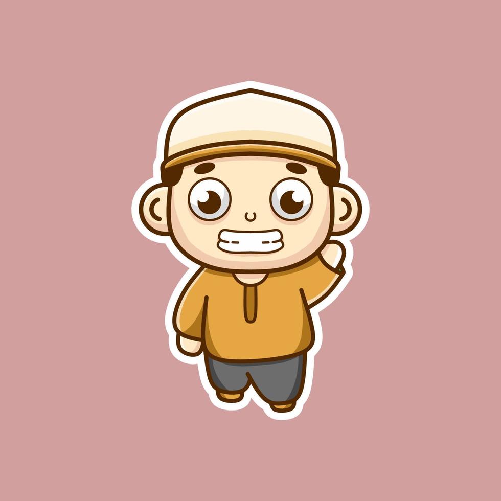 cute moslim boy vector