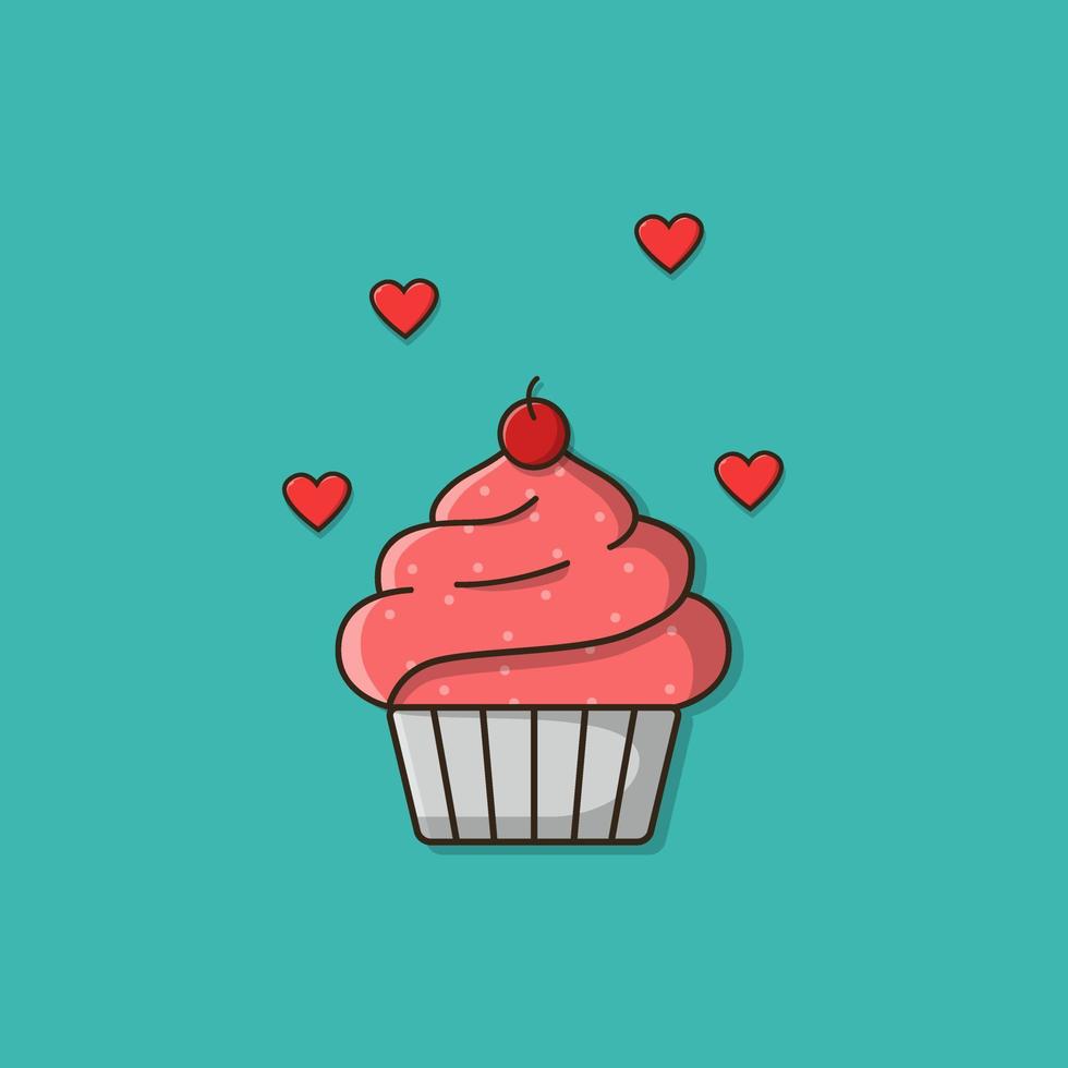 Cupcake Dessert Vector Icon Design