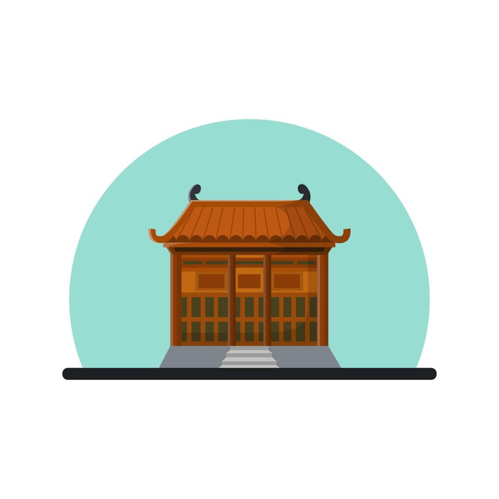 Vector Illustration Concept of Traditional House from Asia Culture Architecture