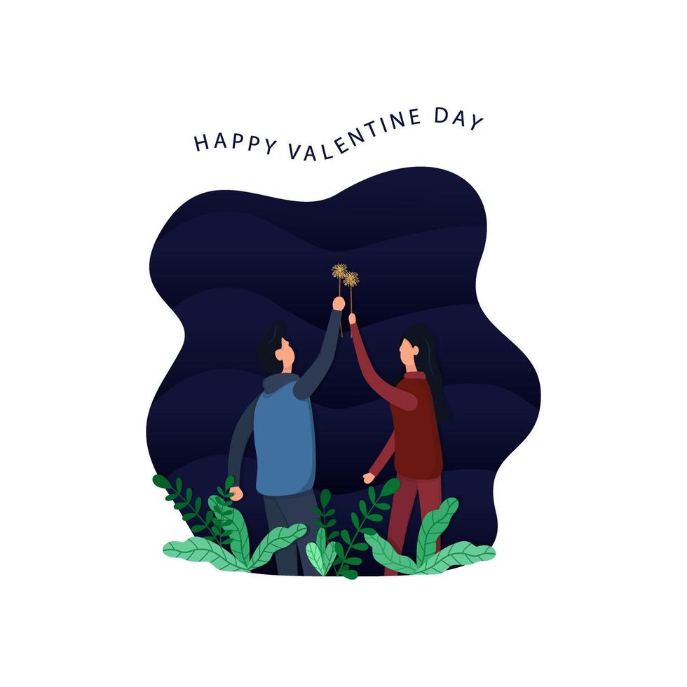 vector ilustración plana feliz día de san valentín celebración pareja