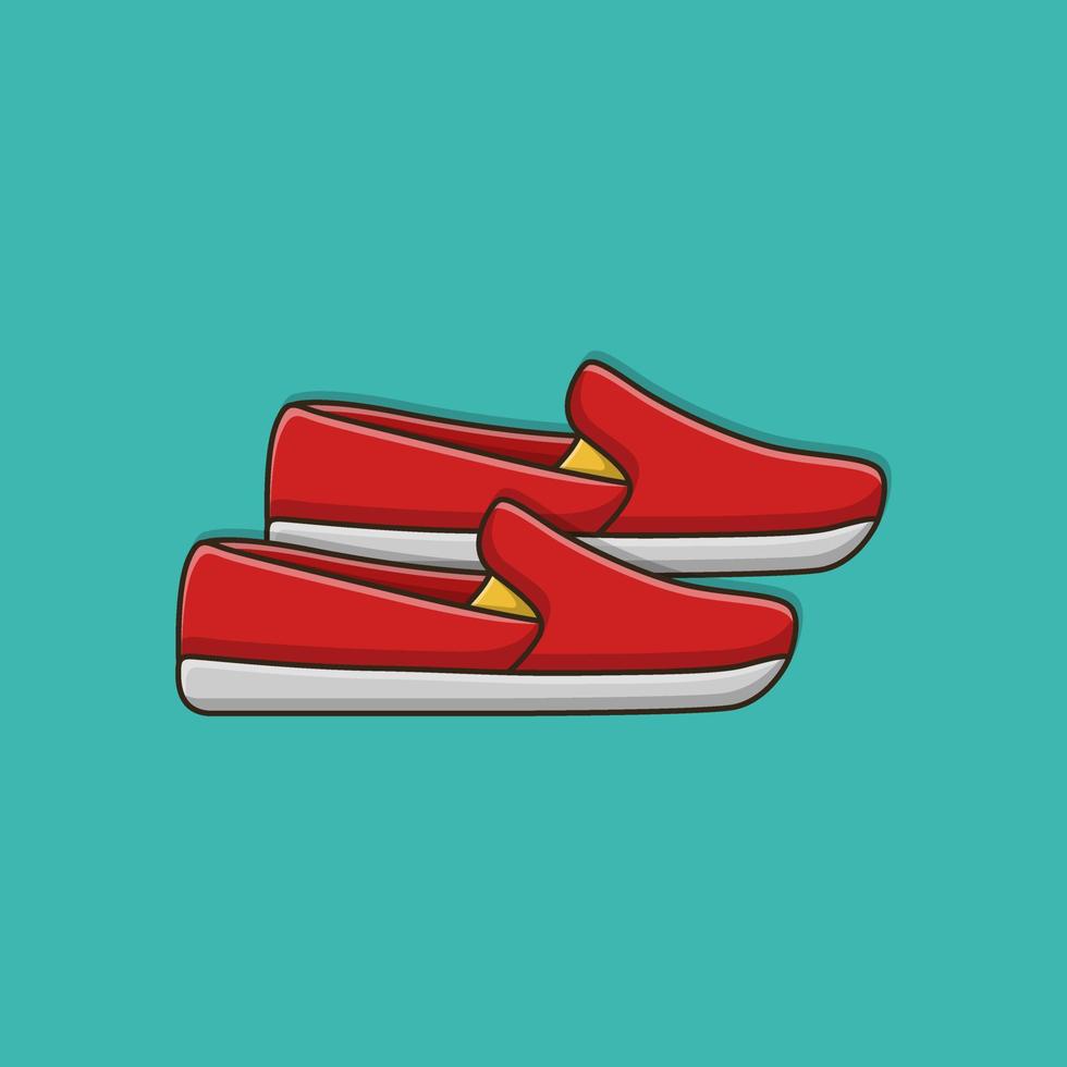 estilo de moda de zapatos de dibujos animados vector